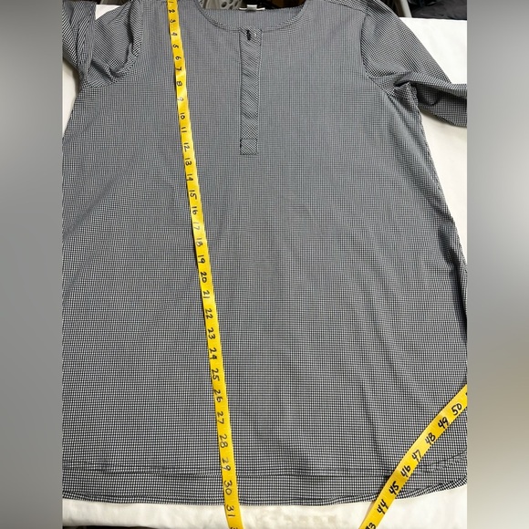 J. JILL Black and white gingham long sleeve tunic top size M. - Picture 13 of 13